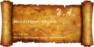Weidinger Anikó névjegykártya